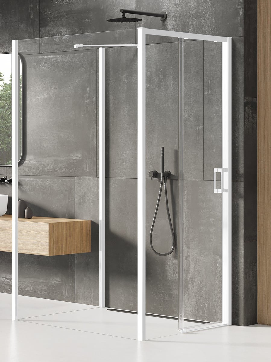 New Trendy Prime White cabină de duș 120x110 cm dreptunghiular alb mat/sticlă transparentă K-1627