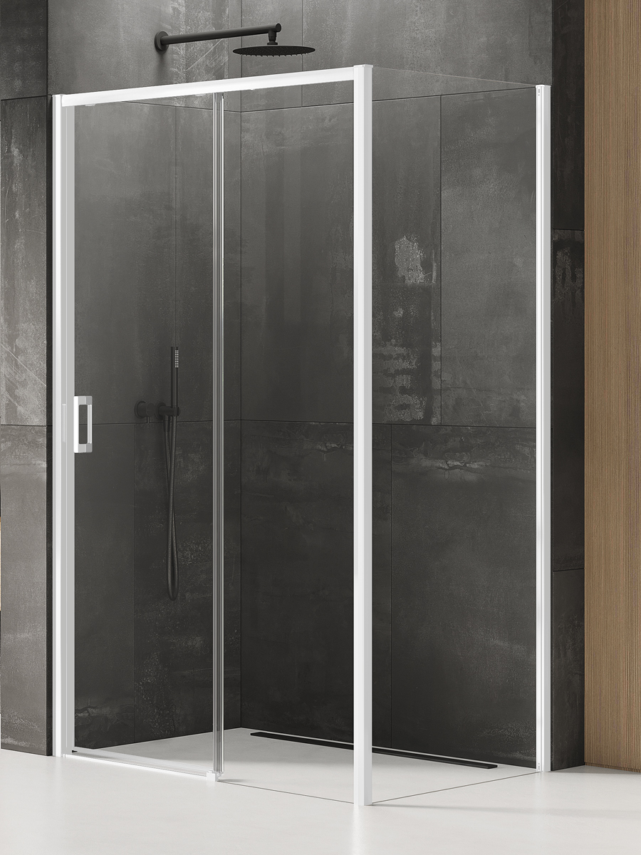 New Trendy Prime White cabină de duș 140x90 cm dreptunghiular alb mat/sticlă transparentă K-1402