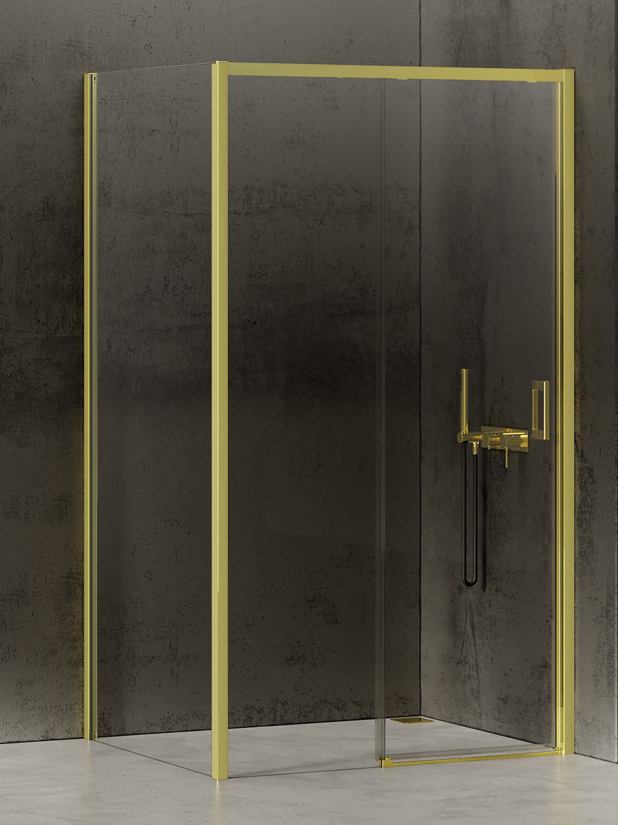 New Trendy Prime Light Gold cabină de duș 100x100 cm pătrat auriu luciu/sticlă transparentă K-1439