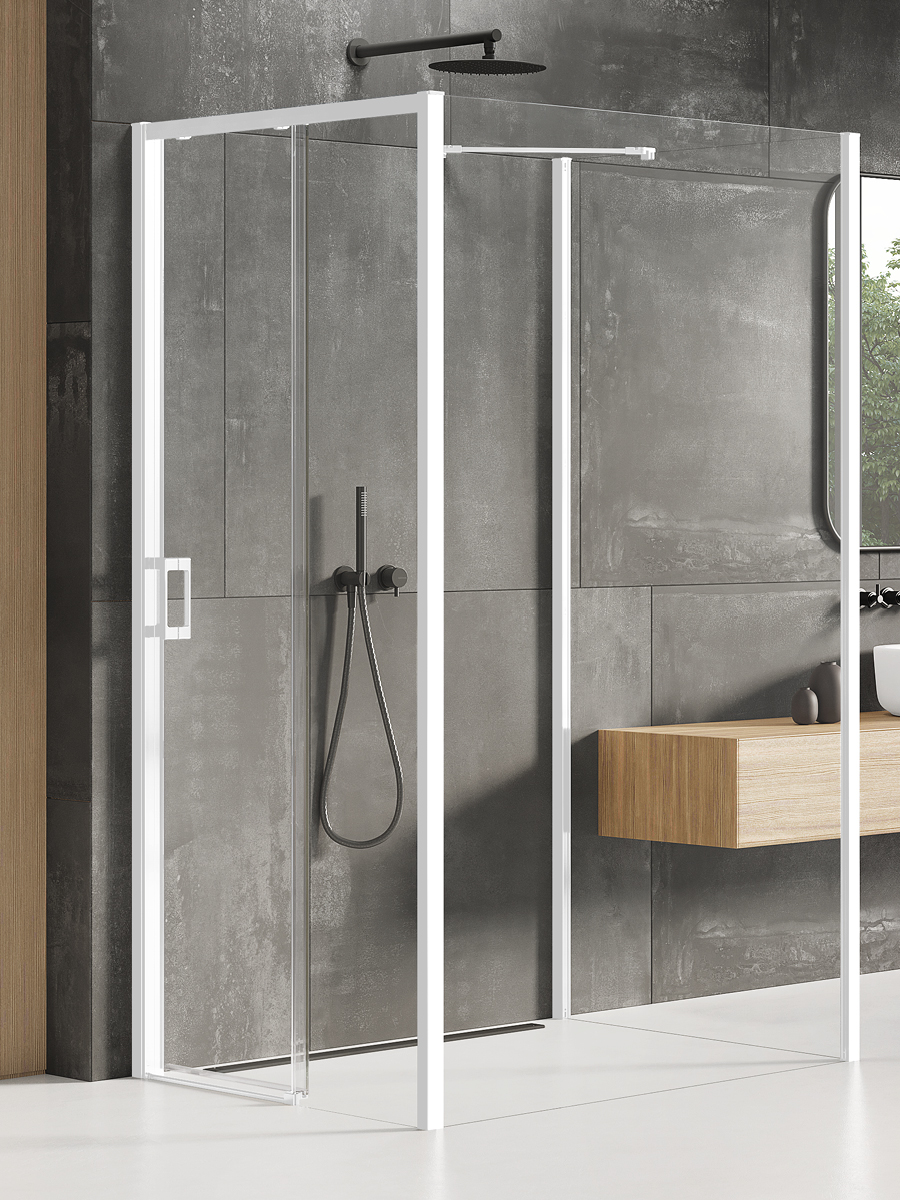 New Trendy Prime White cabină de duș 120x100 cm dreptunghiular alb mat/sticlă transparentă K-1435
