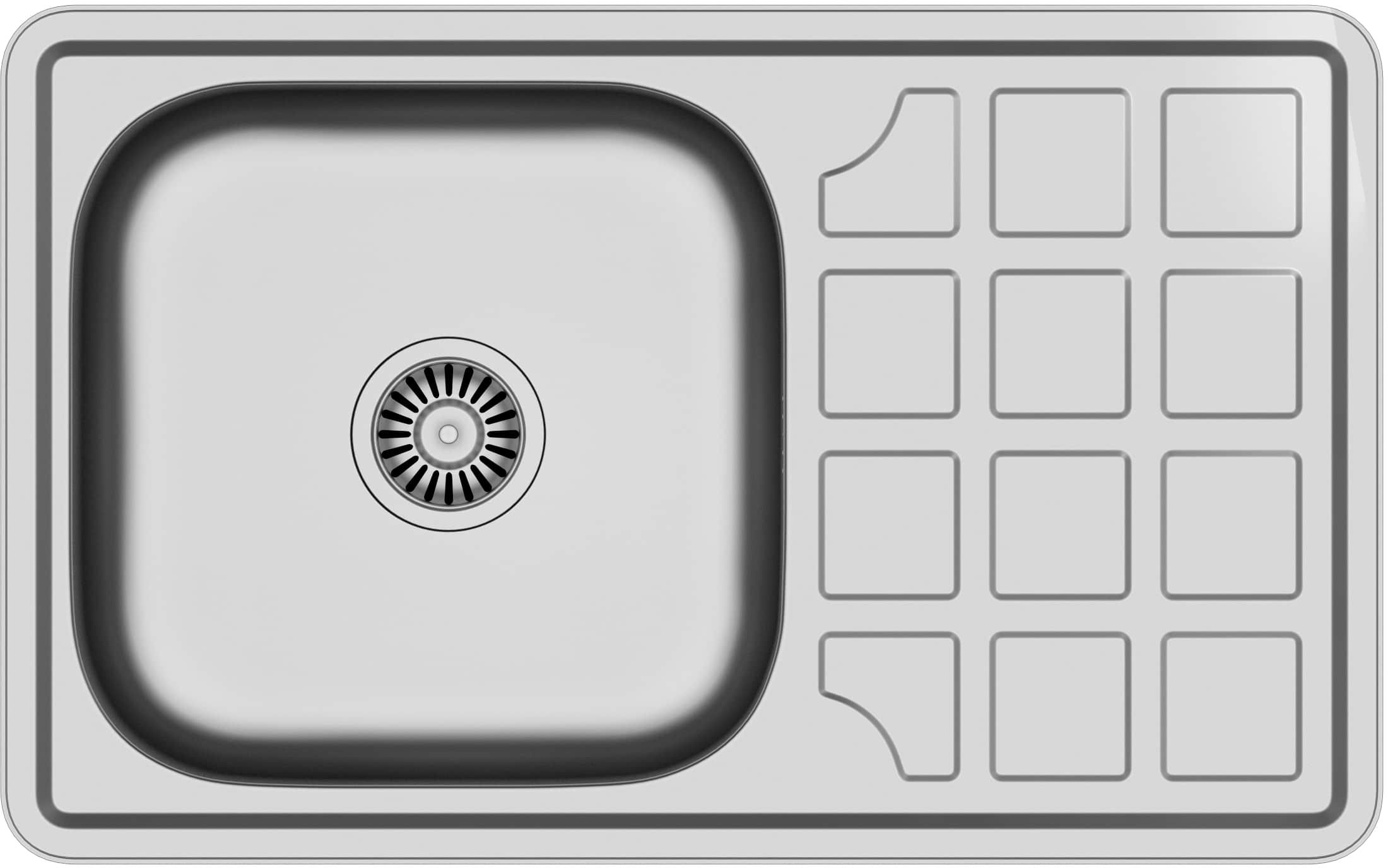 Quadron Louis 111 chiuveta din oțel cu sifon 78x48 cm oţel HD111SAT7848