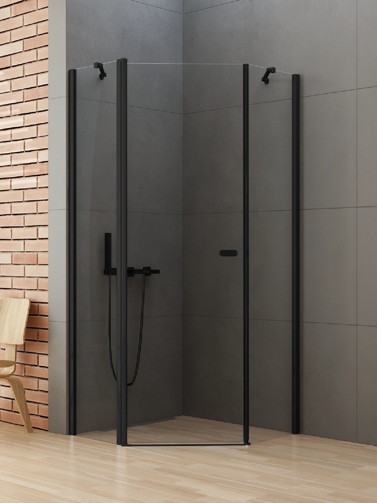 New Trendy New Soleo Black cabină de duș 80x80 cm negru mat/sticlă transparentă K-0612