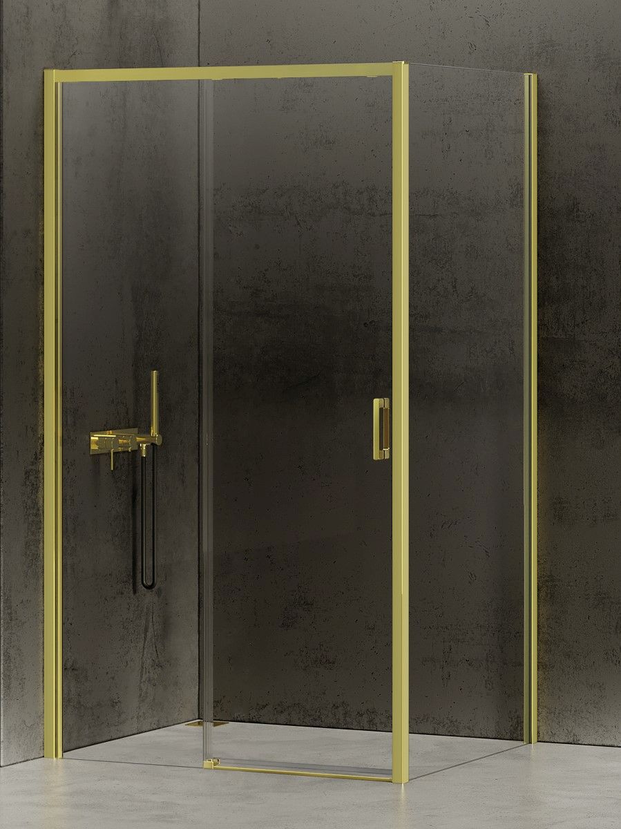 New Trendy Prime Light Gold cabină de duș 100x90 cm dreptunghiular auriu luciu/sticlă transparentă D-0420A/D-0224B
