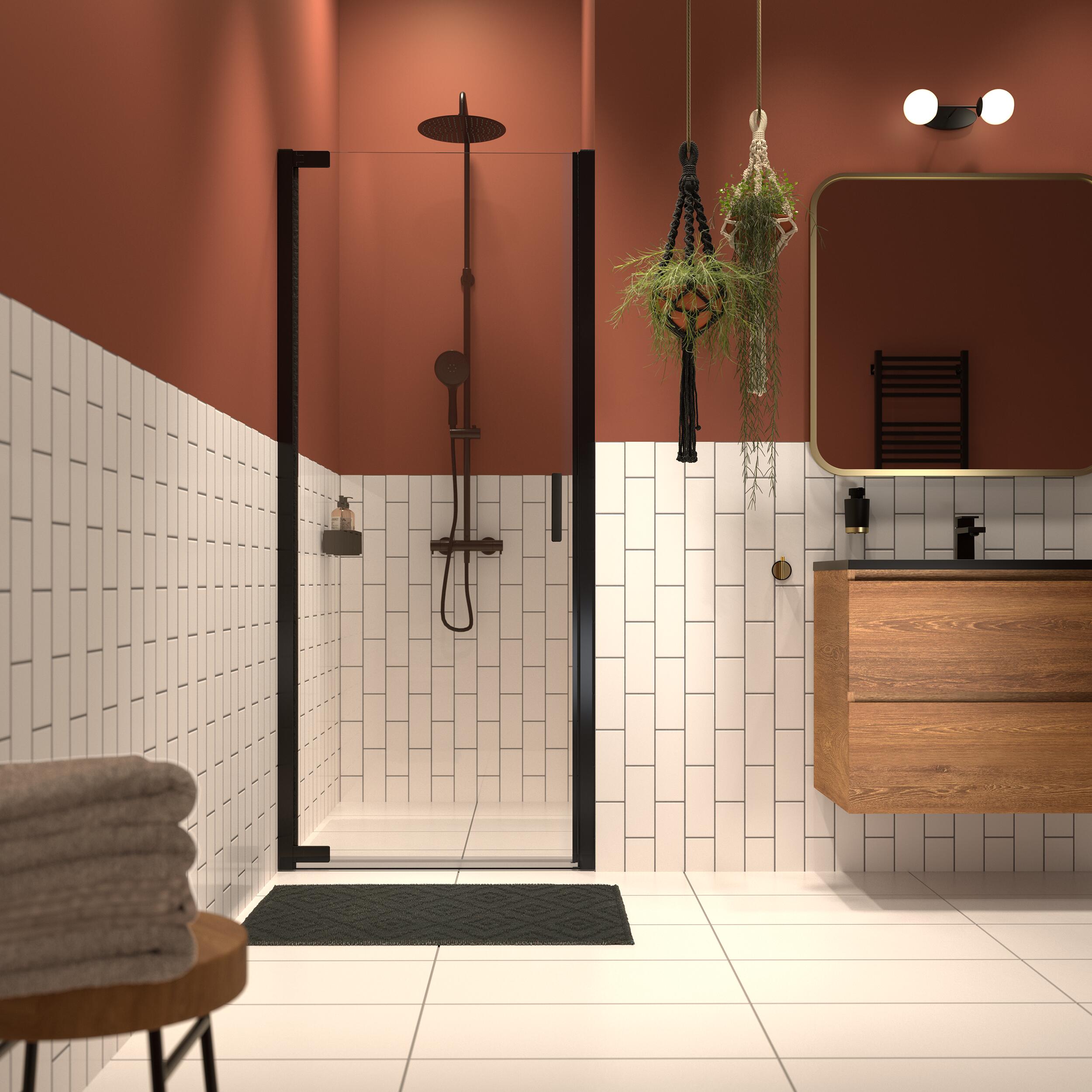 Sealskin INC uși de duș 90 cm înclinabilă negru mat/sticlă transparentă XI200906195100