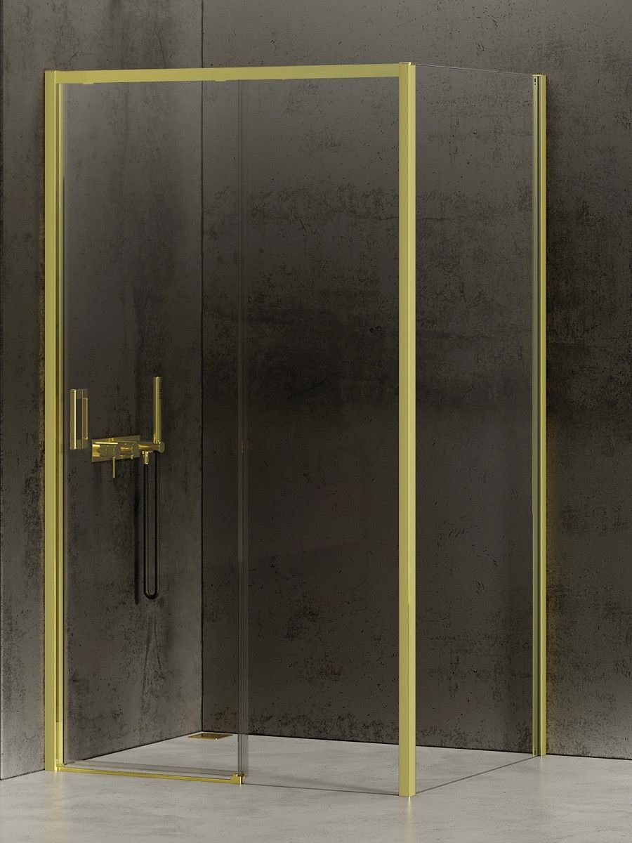 New Trendy Prime Light Gold cabină de duș 100x80 cm dreptunghiular auriu luciu/sticlă transparentă K-1465