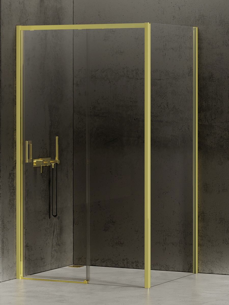 New Trendy Prime Light Gold cabină de duș 110x90 cm dreptunghiular auriu luciu/sticlă transparentă K-1470