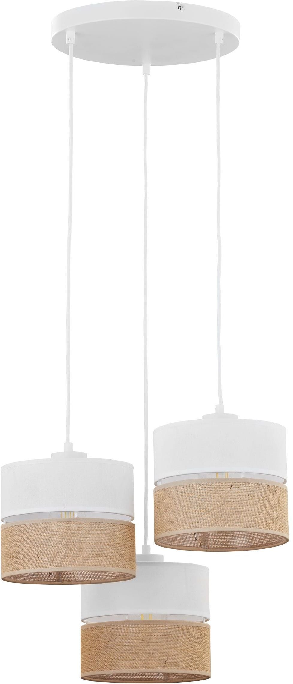 TK Lighting Linobianco lampă suspendată 3x15 W alb-maro 6575