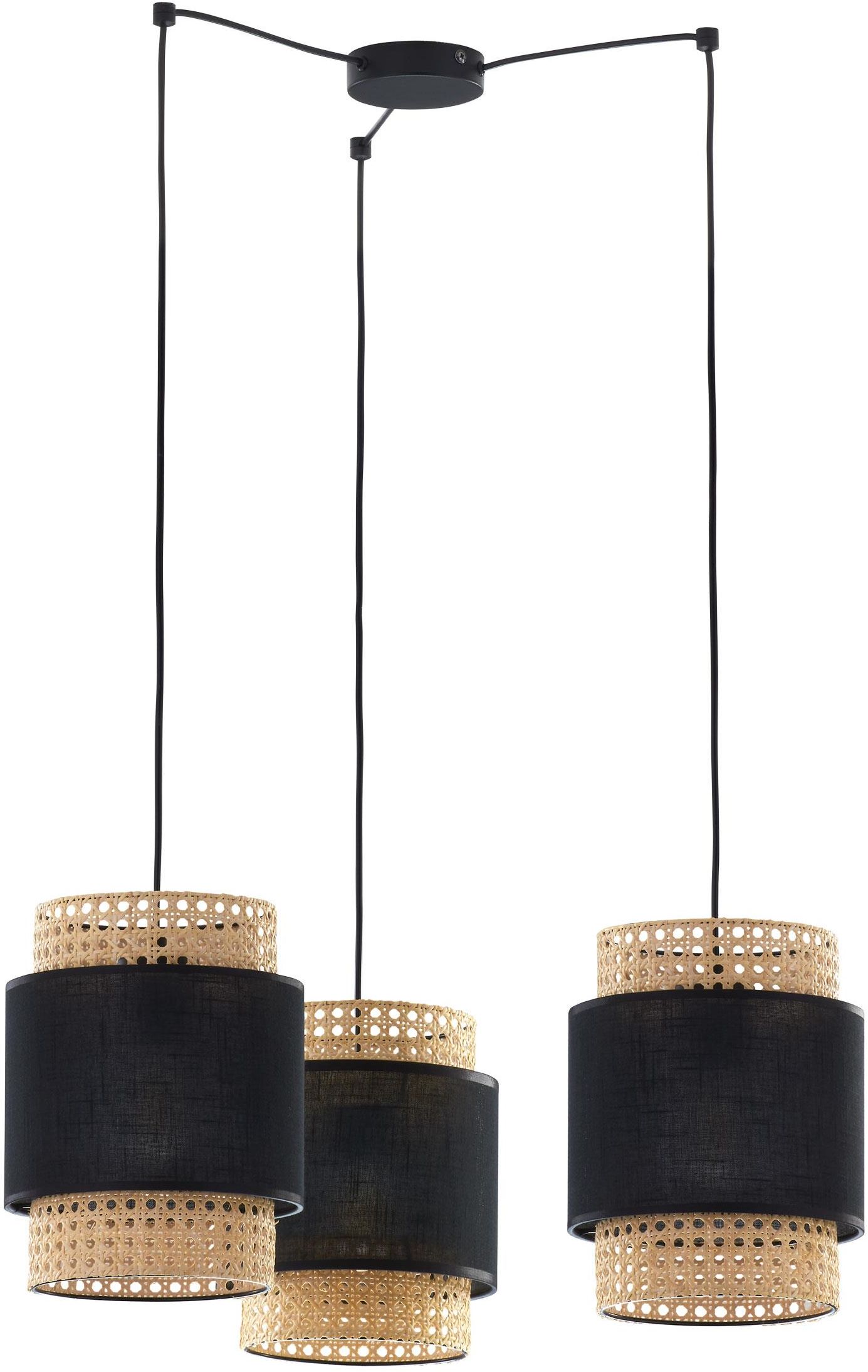 TK Lighting Boho Black lampă suspendată 3x15 W negru-bej 6549