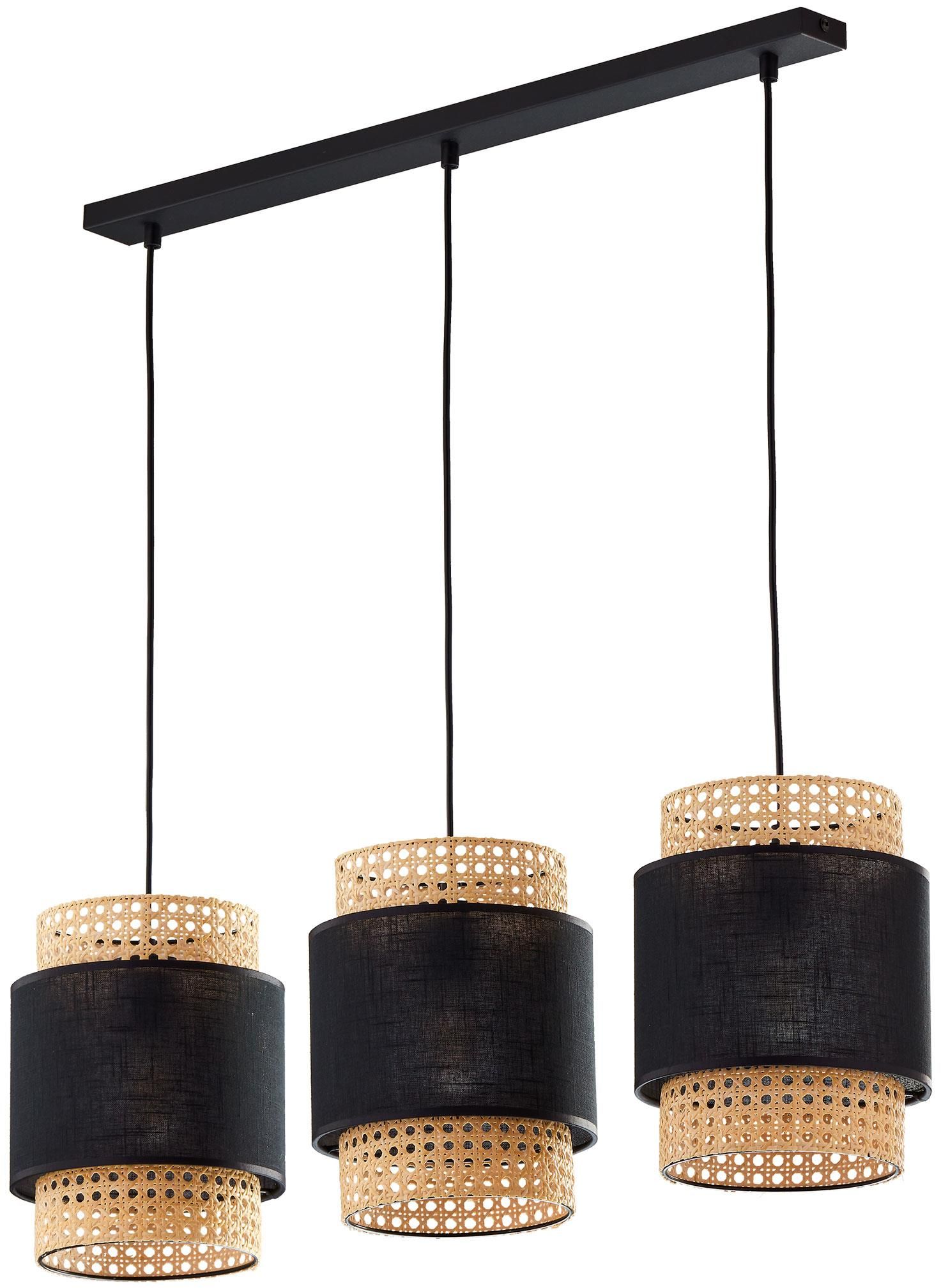 TK Lighting Boho Black lampă suspendată 3x15 W negru-bej 6541