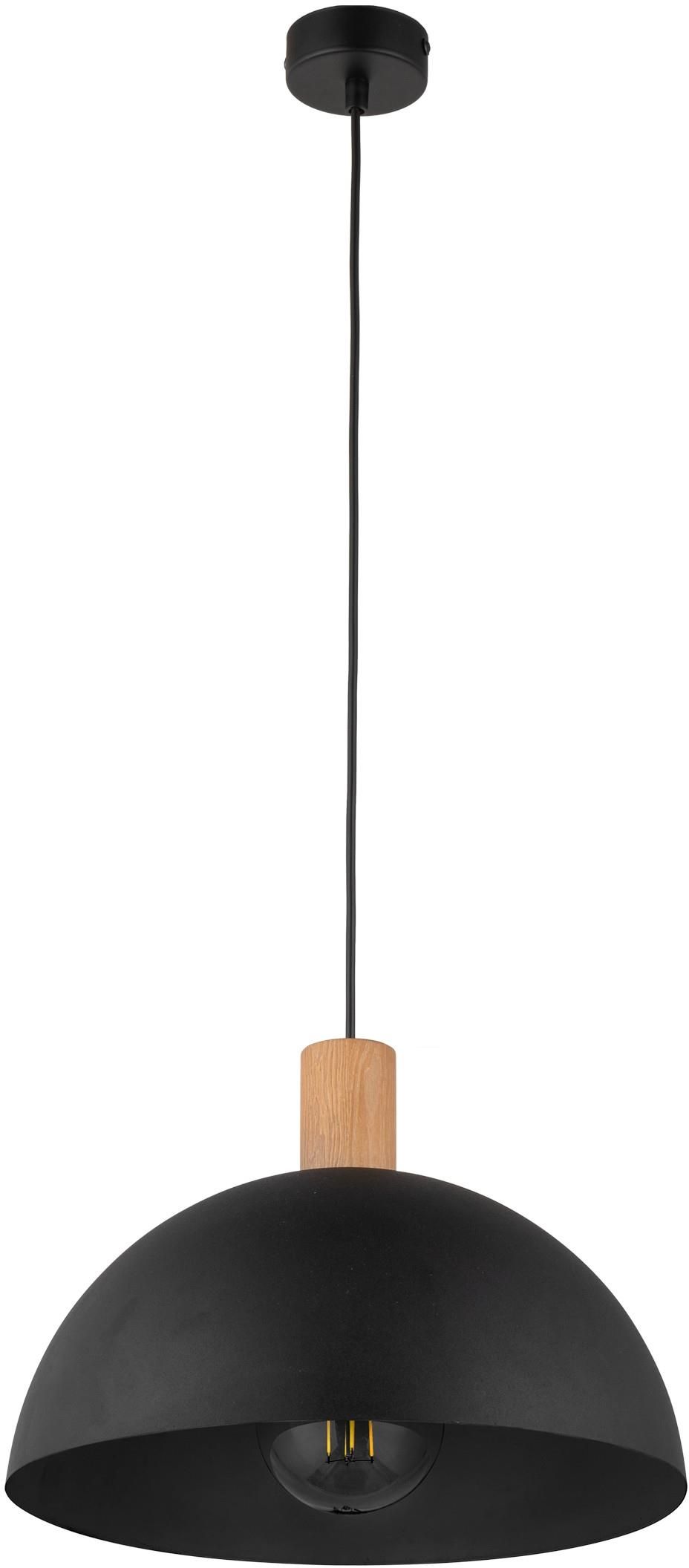 TK Lighting Oslo lampă suspendată 1x15 W negru-lemn 4852