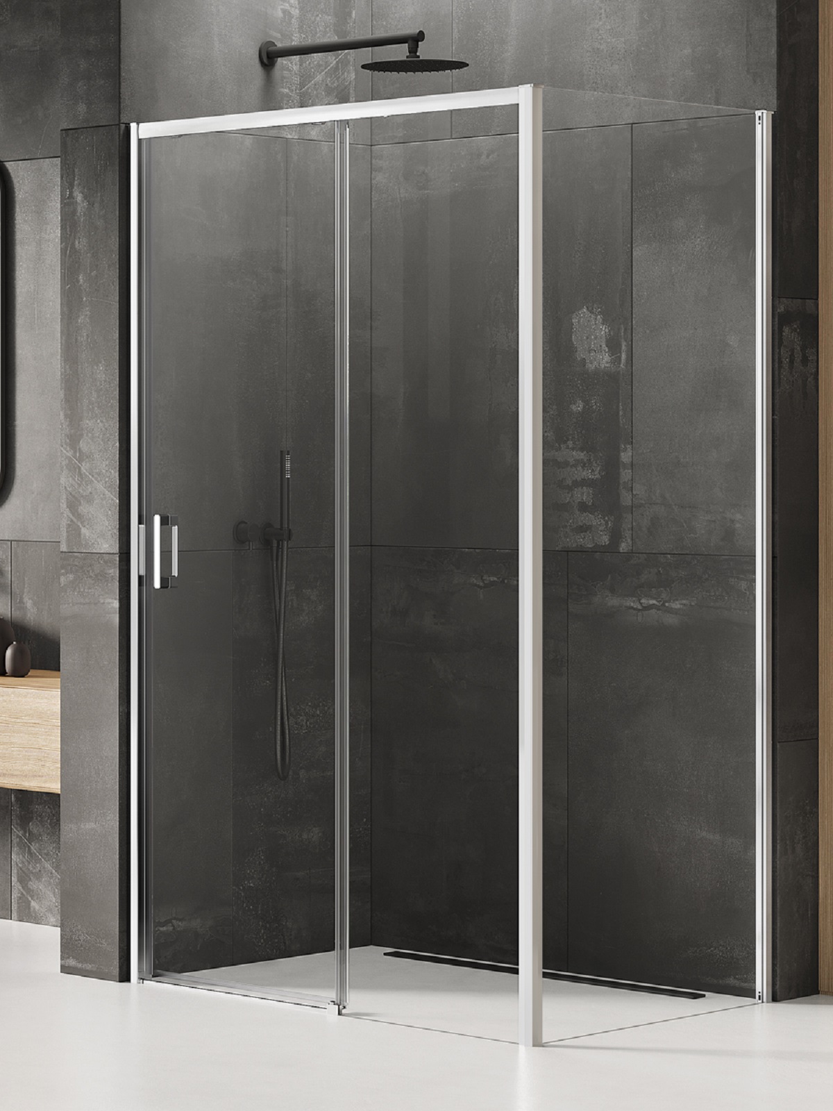 New Trendy Prime cabină de duș 130x80 cm dreptunghiular crom luciu/sticlă transparentă K-1237