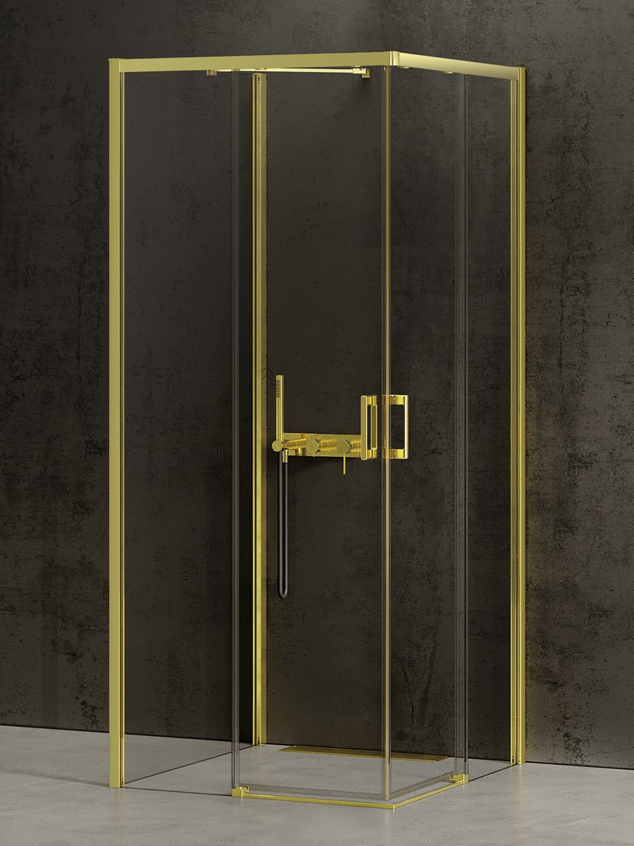 New Trendy Prime Light Gold cabină de duș 100x70 cm dreptunghiular auriu luciu/sticlă transparentă K-1549