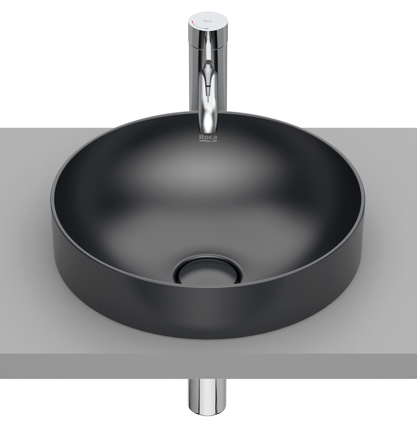 Roca Inspira lavoar 37x37 cm rotund încastrat gri/piatră A32752R640