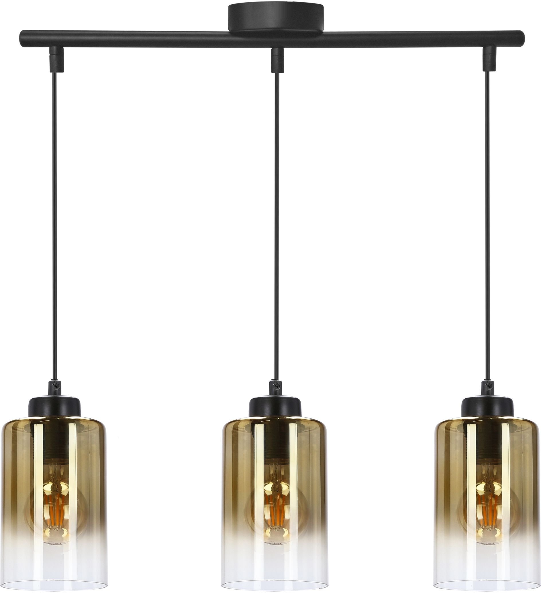 Candellux Aspra lampă suspendată 3x60 W negru-chihlimbar 33-16270