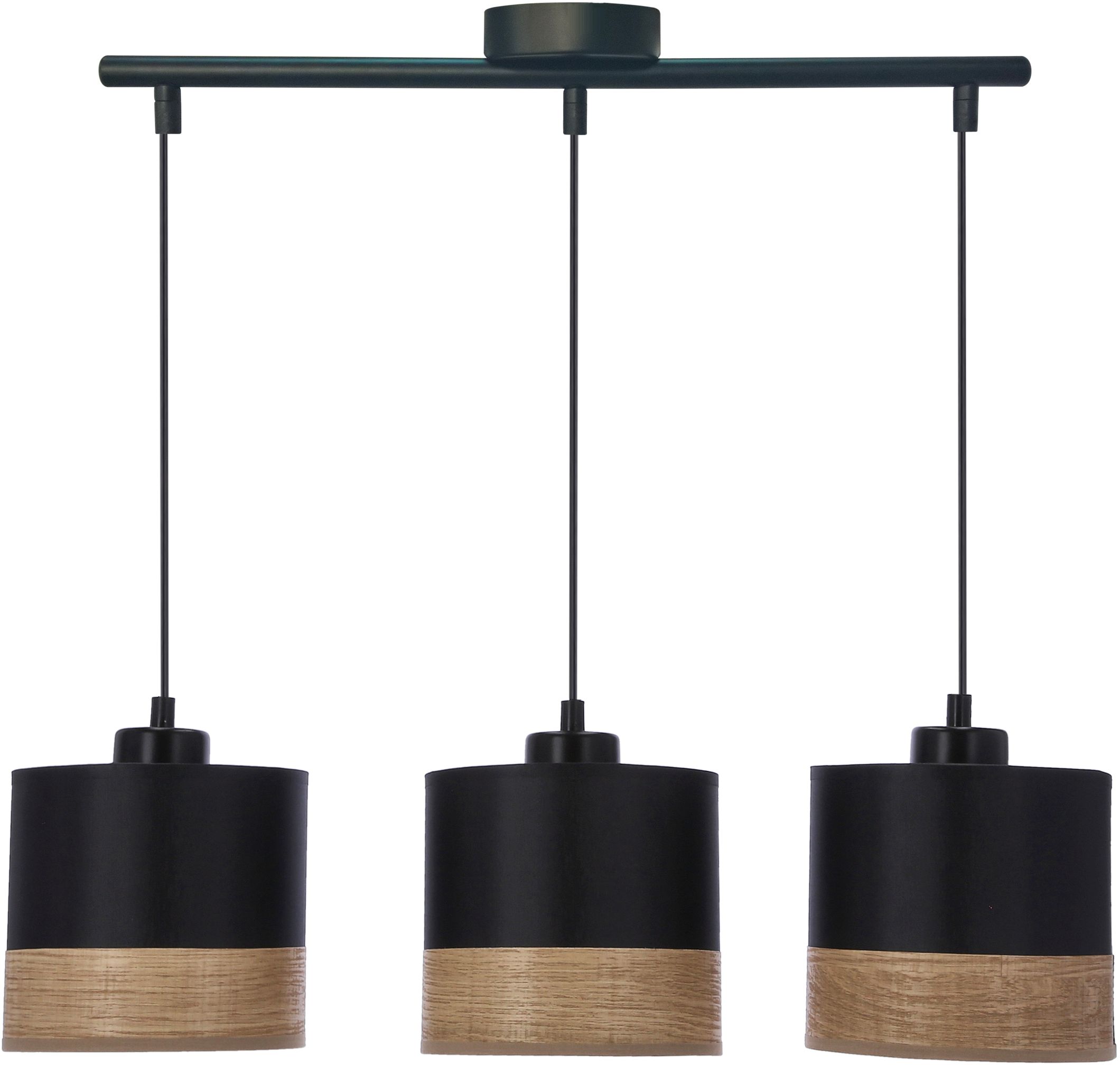 Candellux Porto lampă suspendată 3x60 W negru-lemn-maro 33-17611