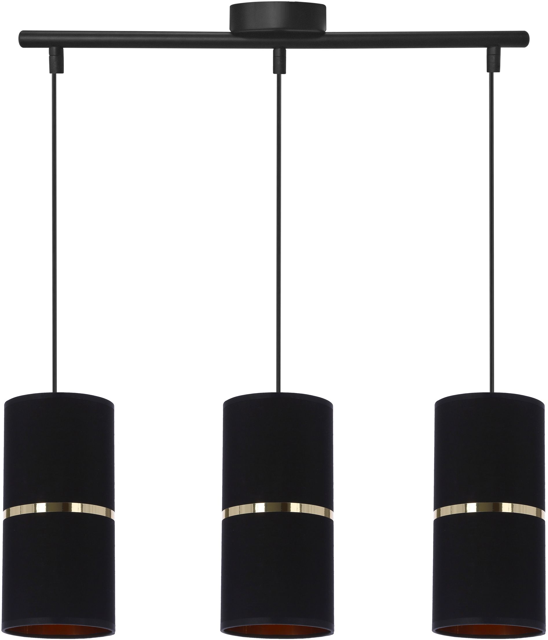 Candellux Gina lampă suspendată 3x60 W negru-auriu 33-19783