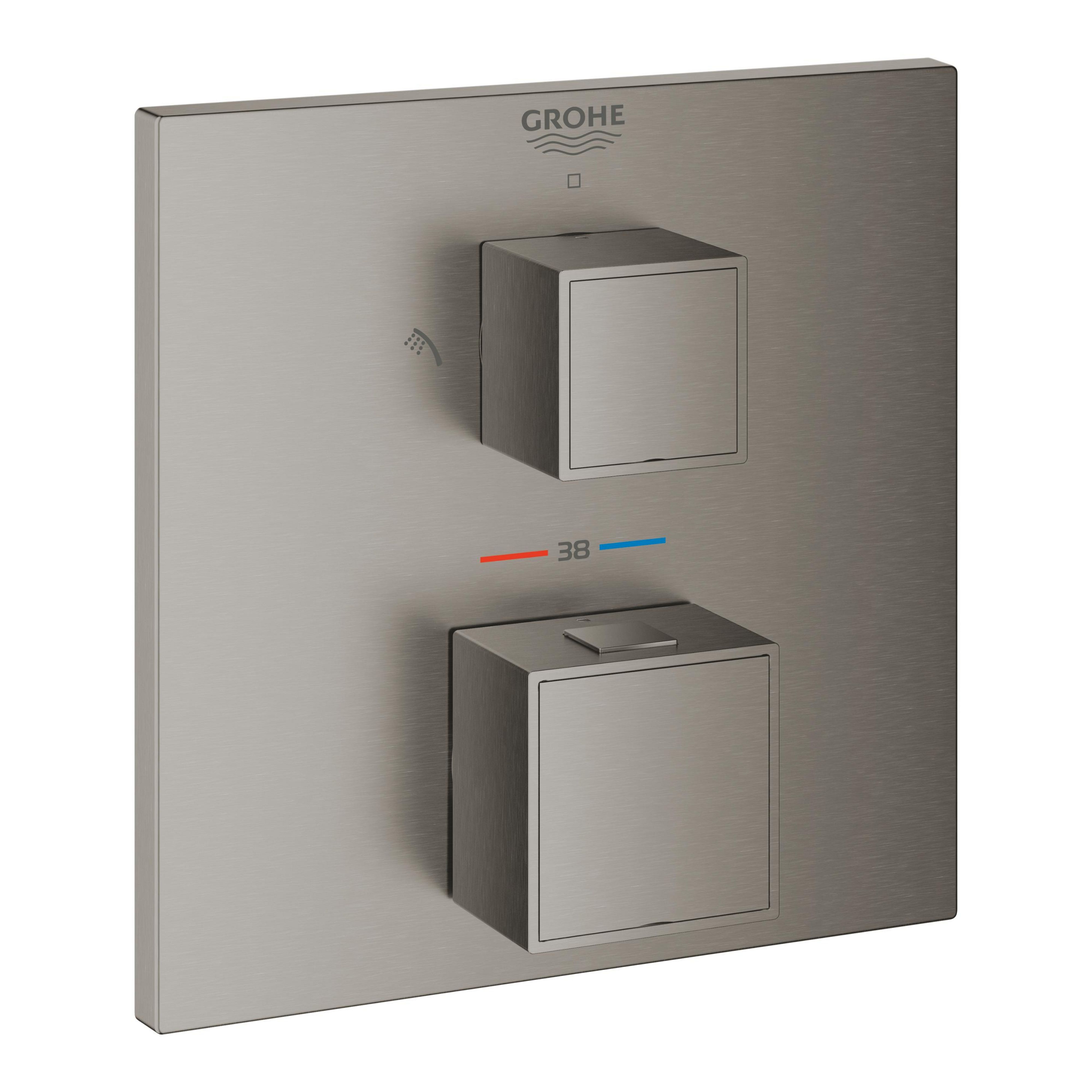 Grohe Grohtherm Cube baterie de duș ascuns cu termostat Brushed Hard Graphite 24154AL0