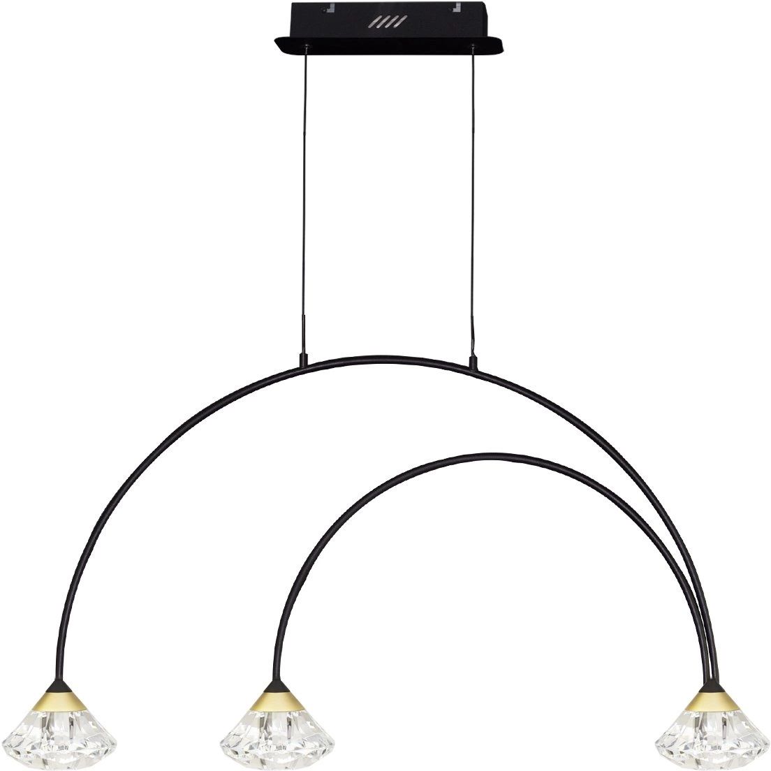 Altavola Design Tiffany lampă suspendată 3x3 W negru-transparent-auriu LA059/CL1_black