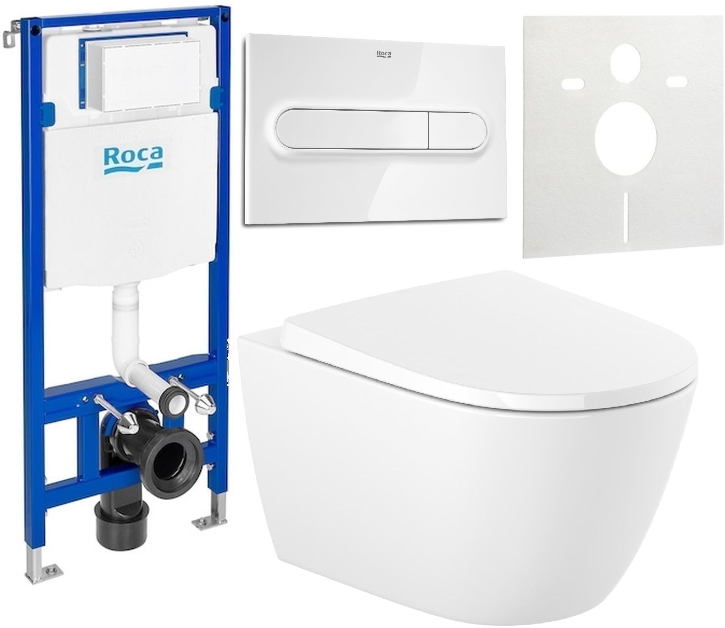 Set set Vas+capac soft close Roca Ona A34H688000, cadru încastrat Roca Duplo A890070020, A890195000, A890063000