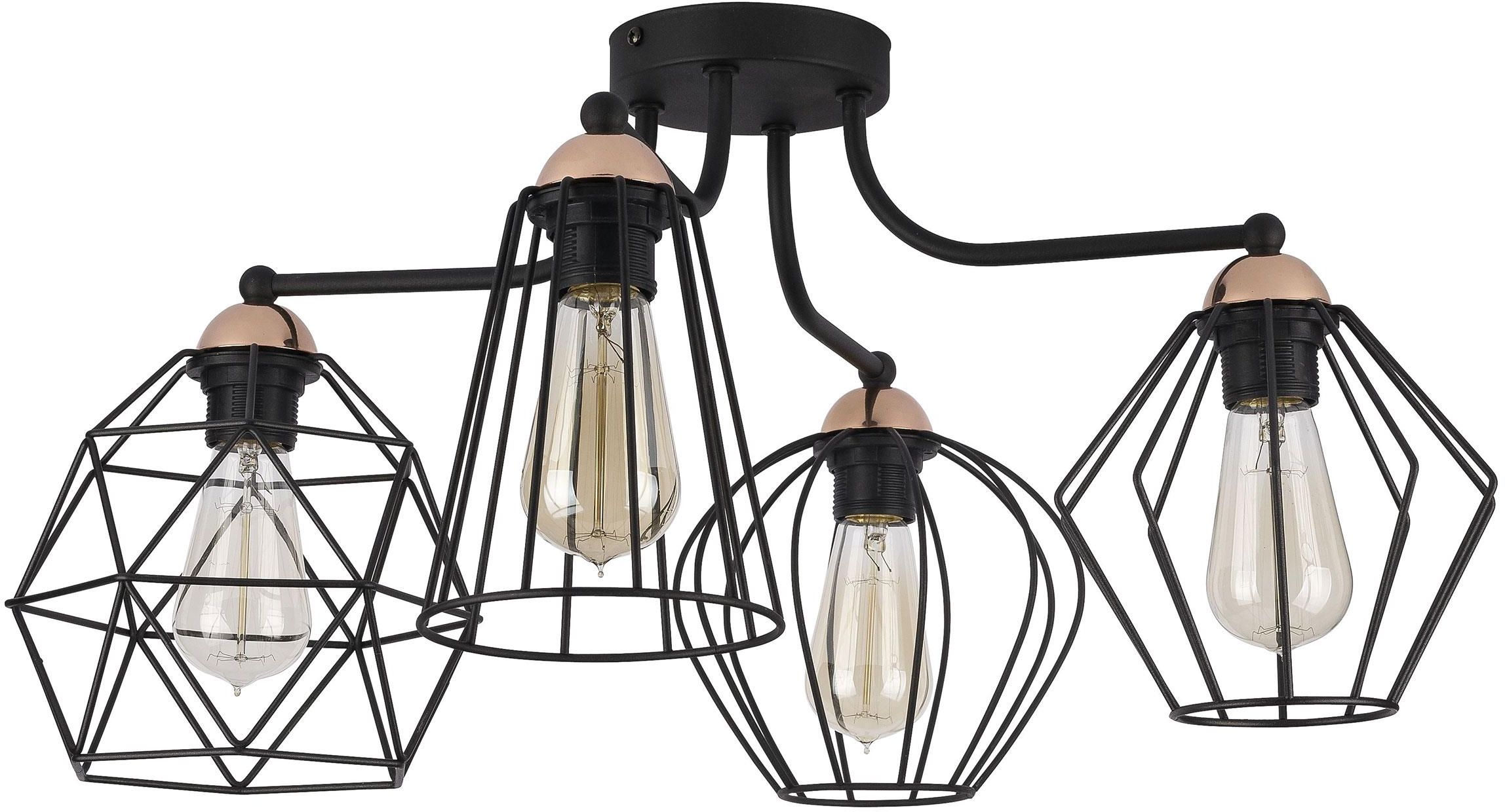 TK Lighting Galaxy lampă de tavan 4x15 W negru-cupru 1645