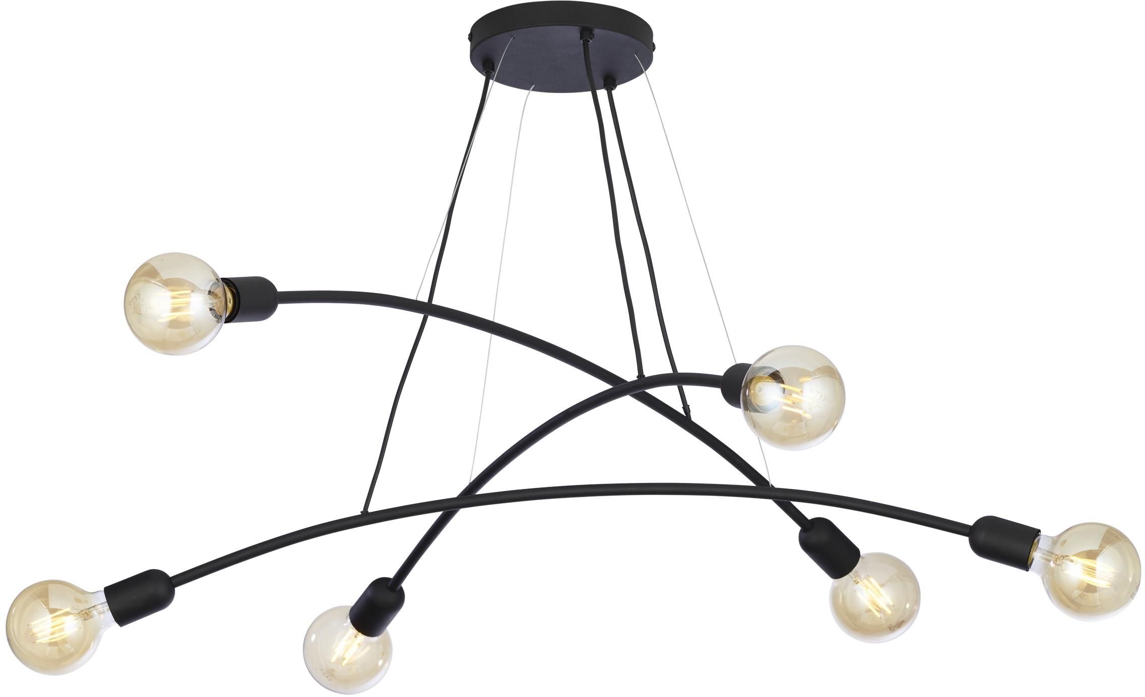 TK Lighting Helix lampă suspendată 6x15 W negru 2726