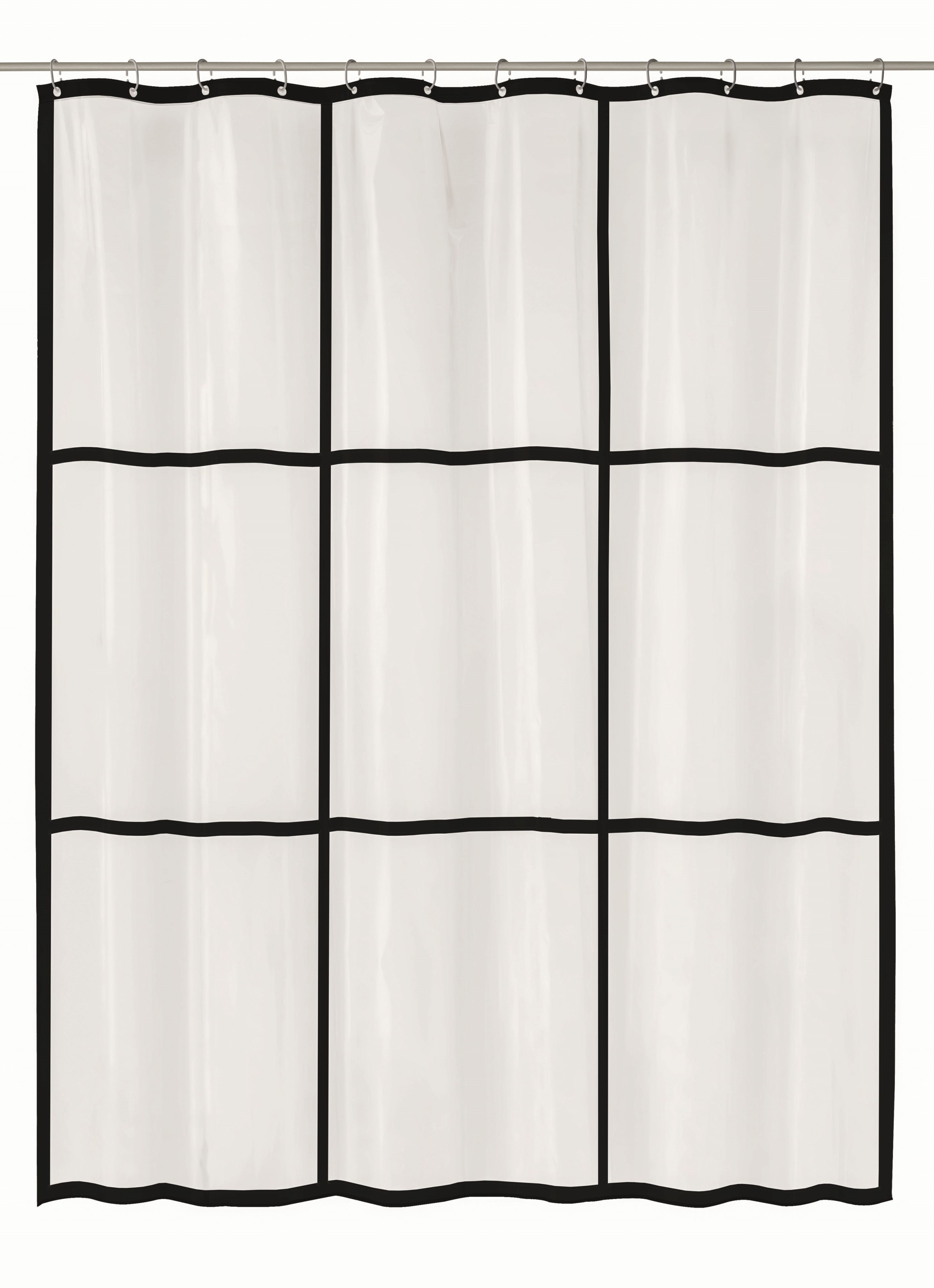 Kleine Wolke Brooklyn perdea de duș 200x180 cm transparent-negru 7823116305