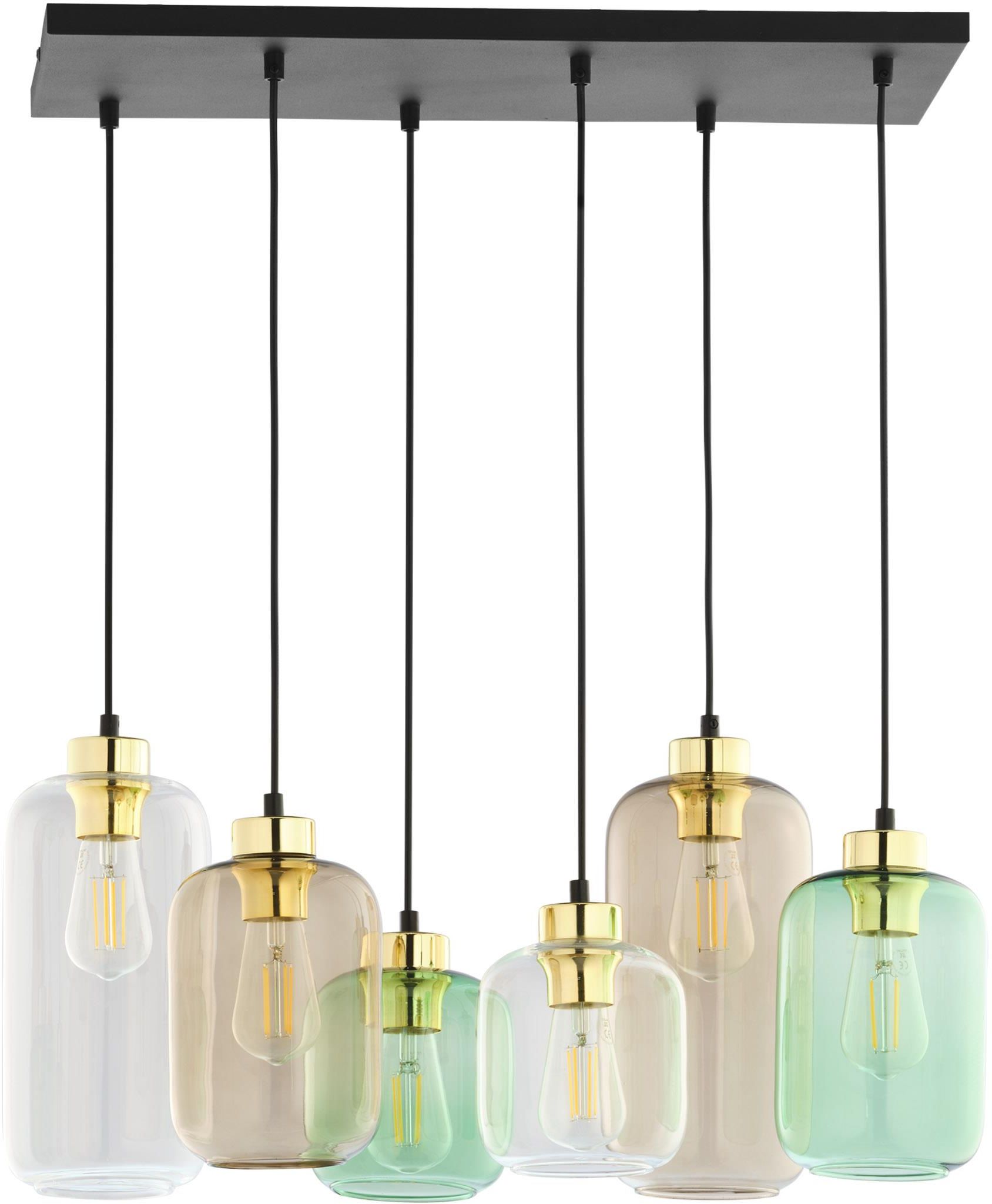 TK Lighting Marco lampă suspendată 6x15 W negru-verde-maro 3328