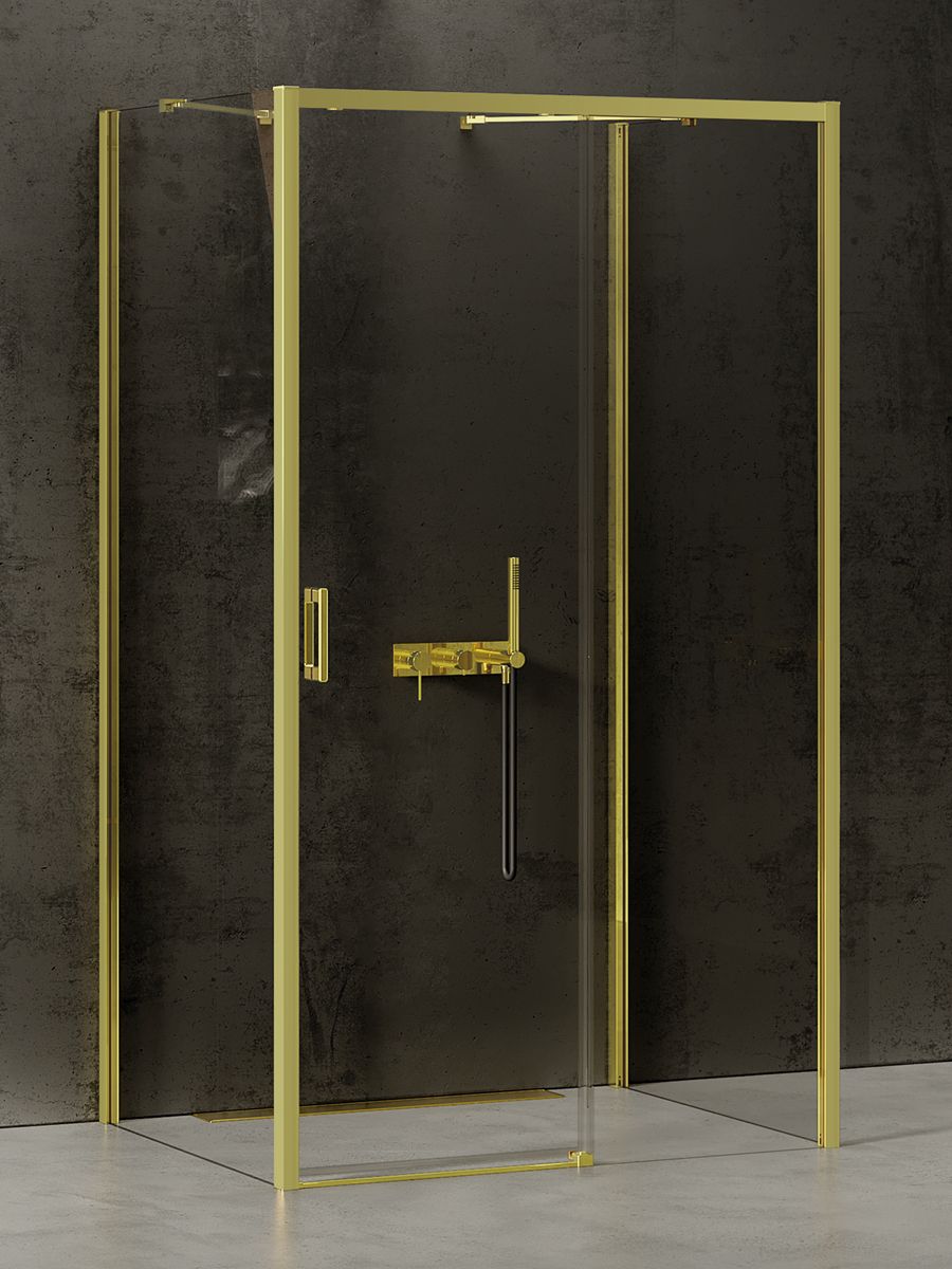 New Trendy Prime Light Gold cabină de duș 120x70 cm dreptunghiular auriu luciu/sticlă transparentă K-1136