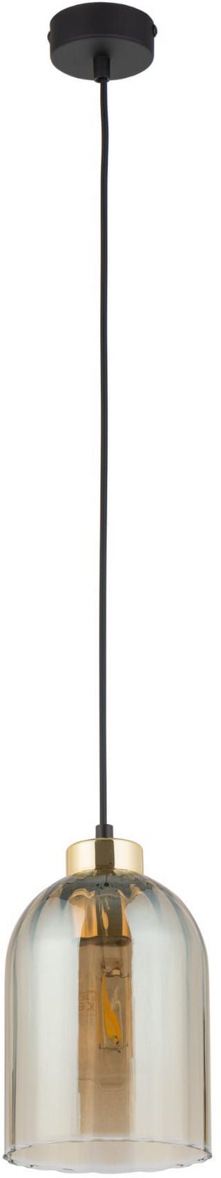 TK Lighting Satipo lampă suspendată 1x15 W negru-auriu-chihlimbar 5623