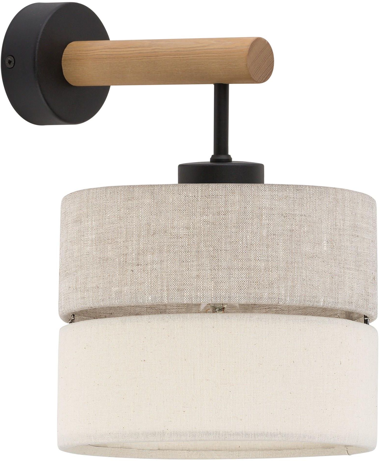 TK Lighting Eco lampă de perete 1x15 W negru-gri-lemn-bej 5776