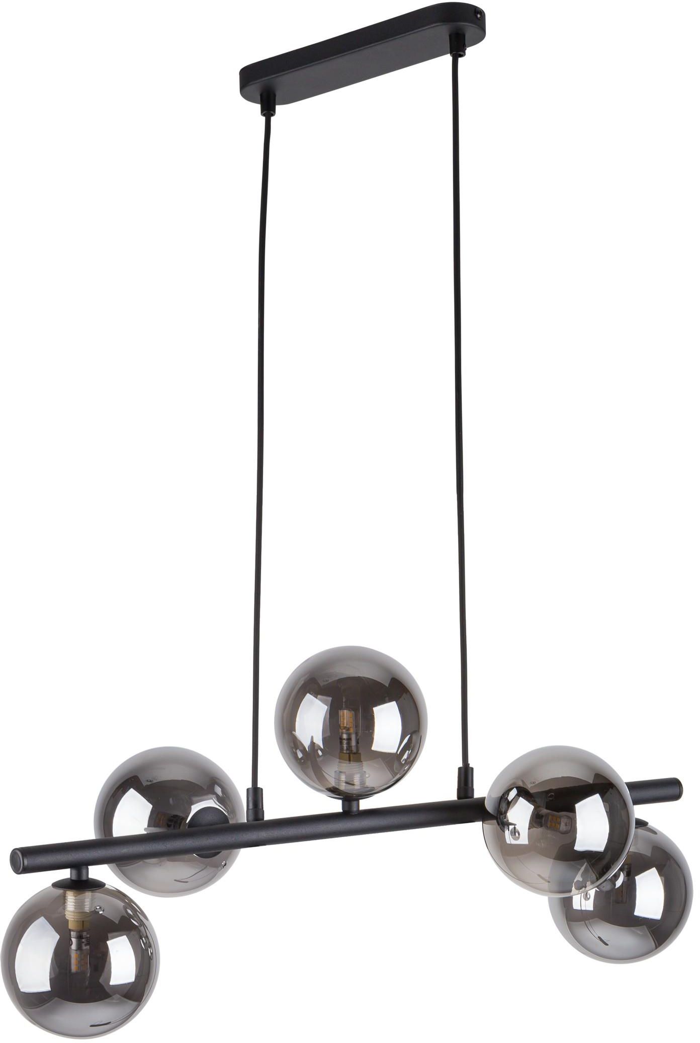 TK Lighting Estera lampă suspendată 5x6 W negru-fumuriu 6707
