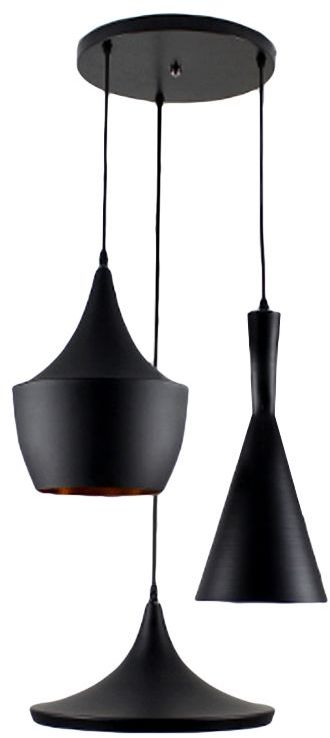 Abigali Round lampă suspendată 3x40 W negru-auriu CHZ3B-E27