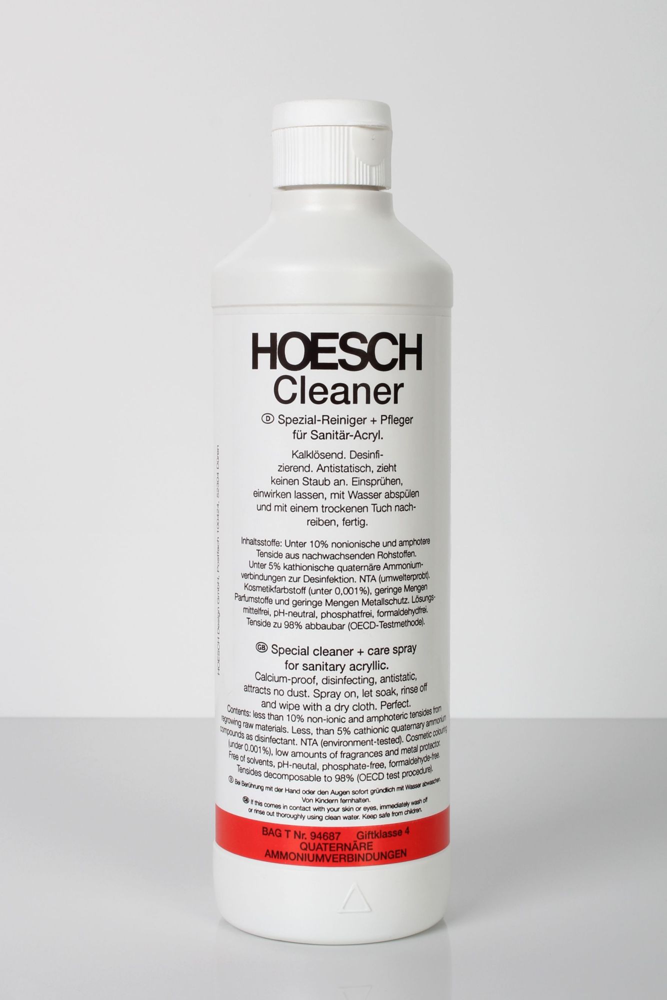 Hoesch Clean&Schiny agent de curățare pentru căzi, cabine și cădițe 500 ml 699900