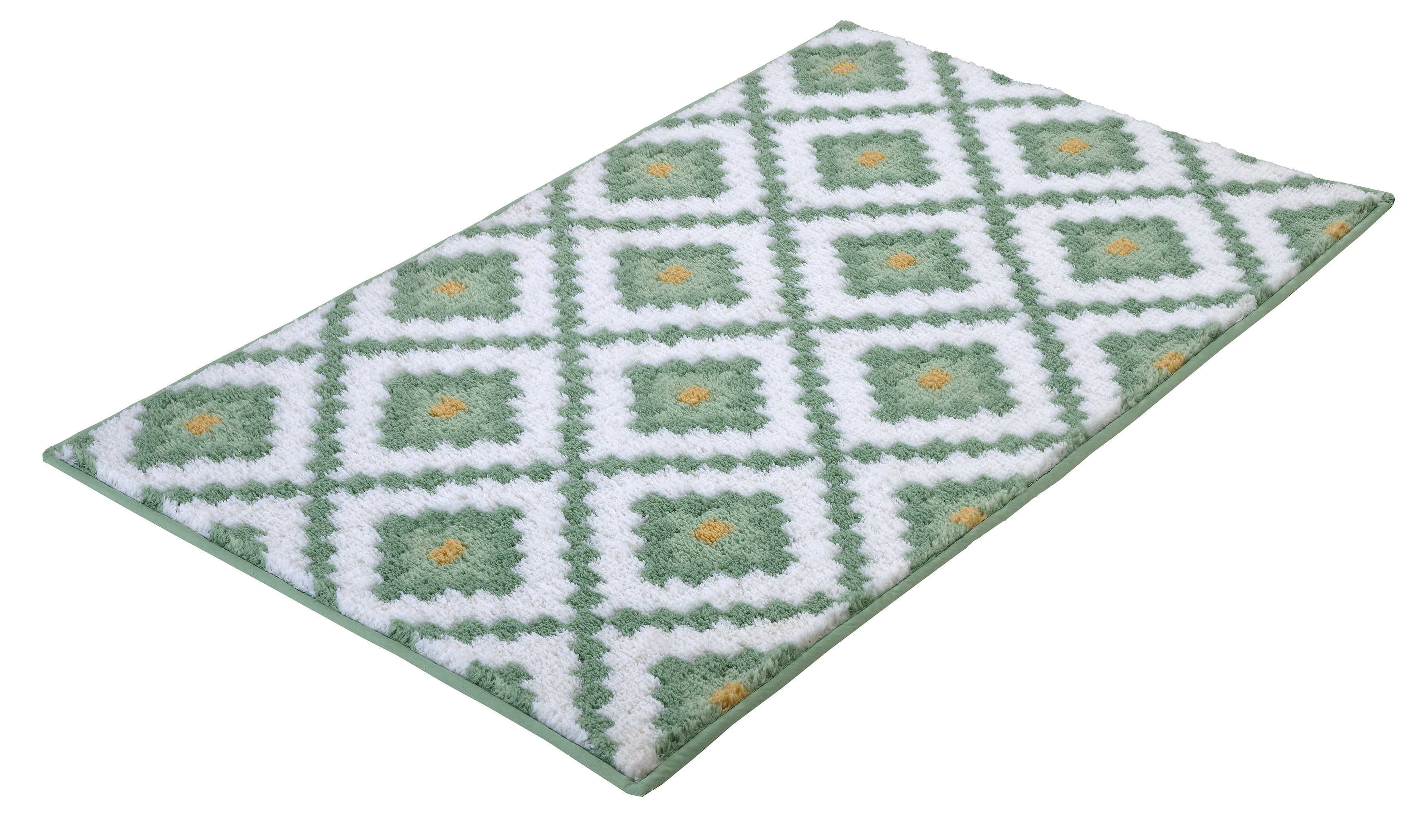 Kleine Wolke Alhambra covor de baie 100x60 cm dreptunghiular alb-verde-galben 9174685360