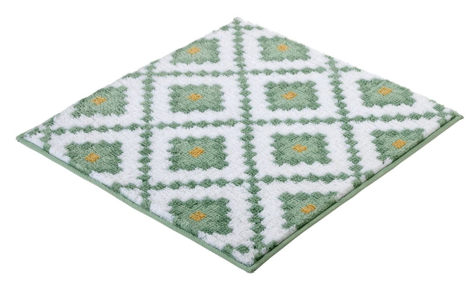 Kleine Wolke Alhambra covor de baie 60x60 cm pătrat alb-verde-galben 9174685135