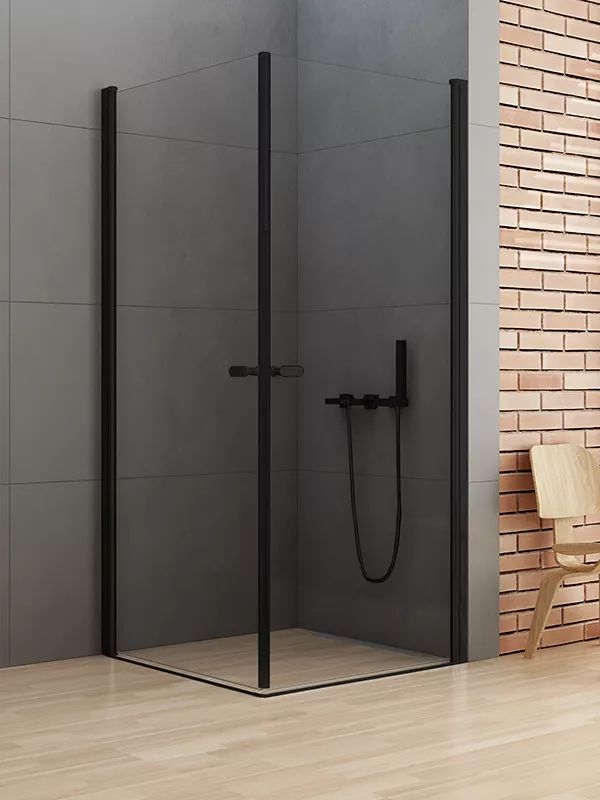 New Trendy New Soleo Black cabină de duș 90x70 cm dreptunghiular negru mat/sticlă transparentă D-0229A/D-0231A