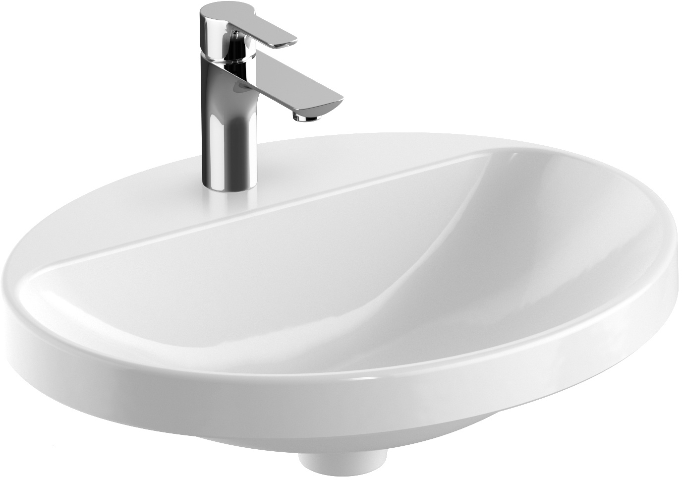 Geberit Variform lavoar 55x45 cm oval încastrat alb 500.722.01.2