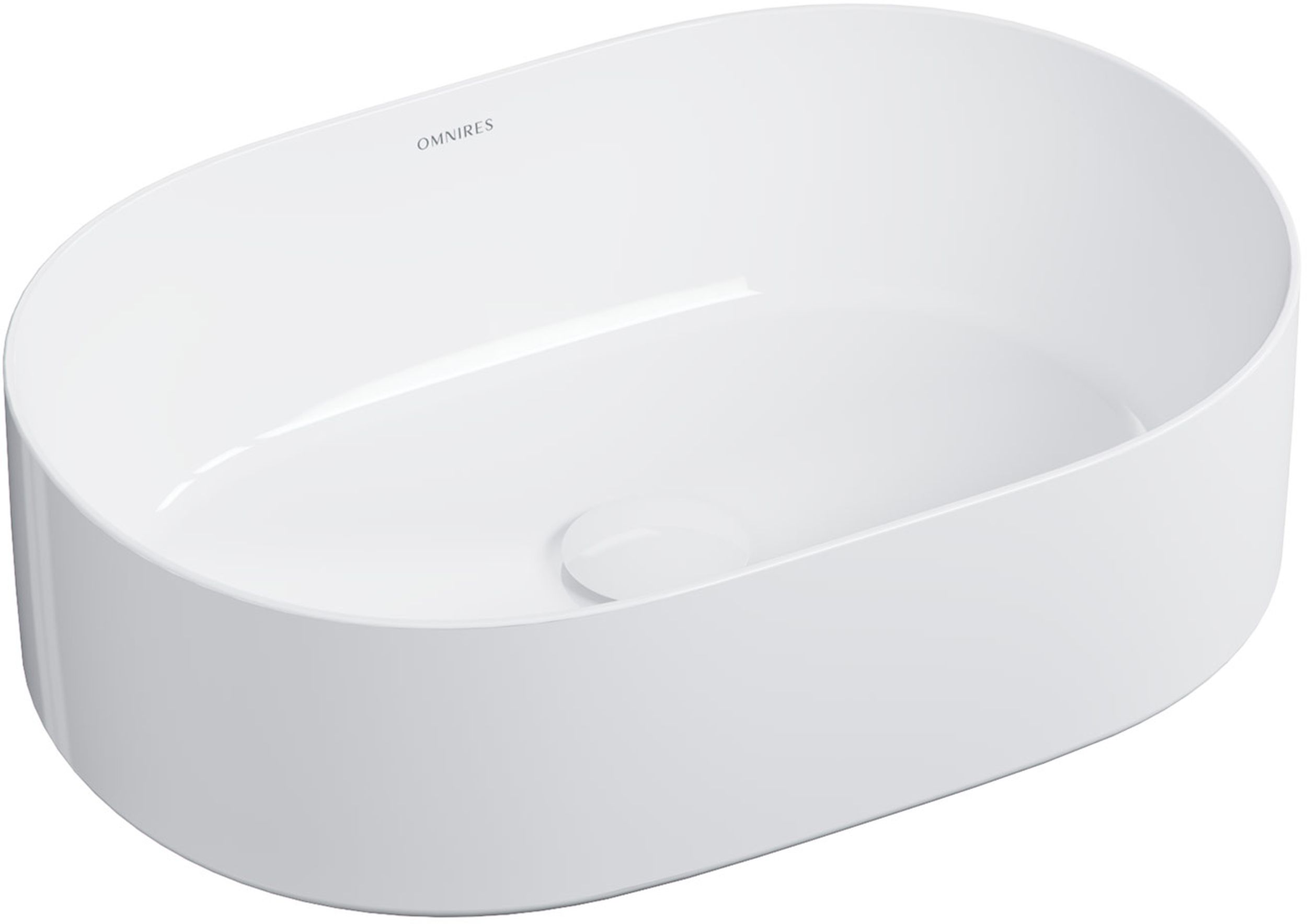 Omnires Mesa lavoar 46x31 cm oval de blat alb MESA460BP