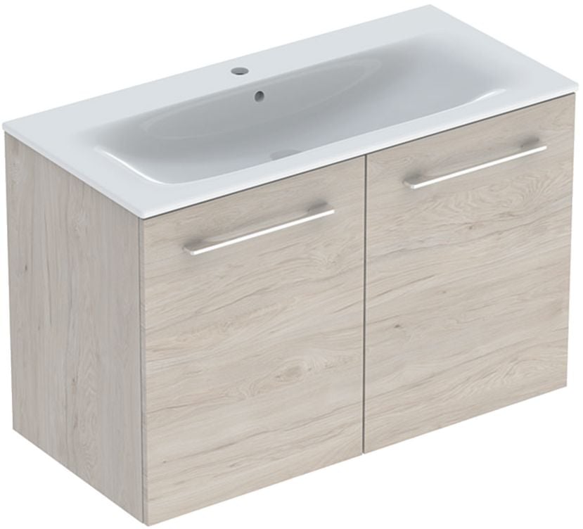 Geberit Selnova Square lavoar cu dulap 100 cm nucă 501.263.00.1