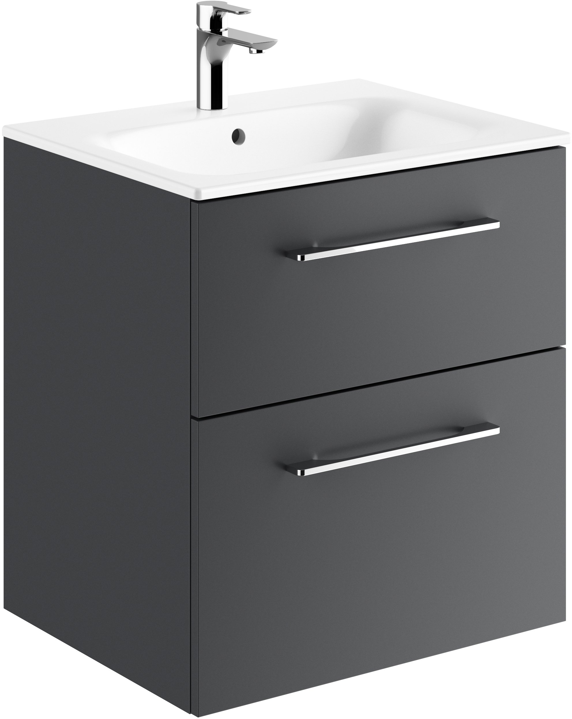 Geberit Selnova Square lavoar cu dulap 60 cm grafit 501.237.00.1