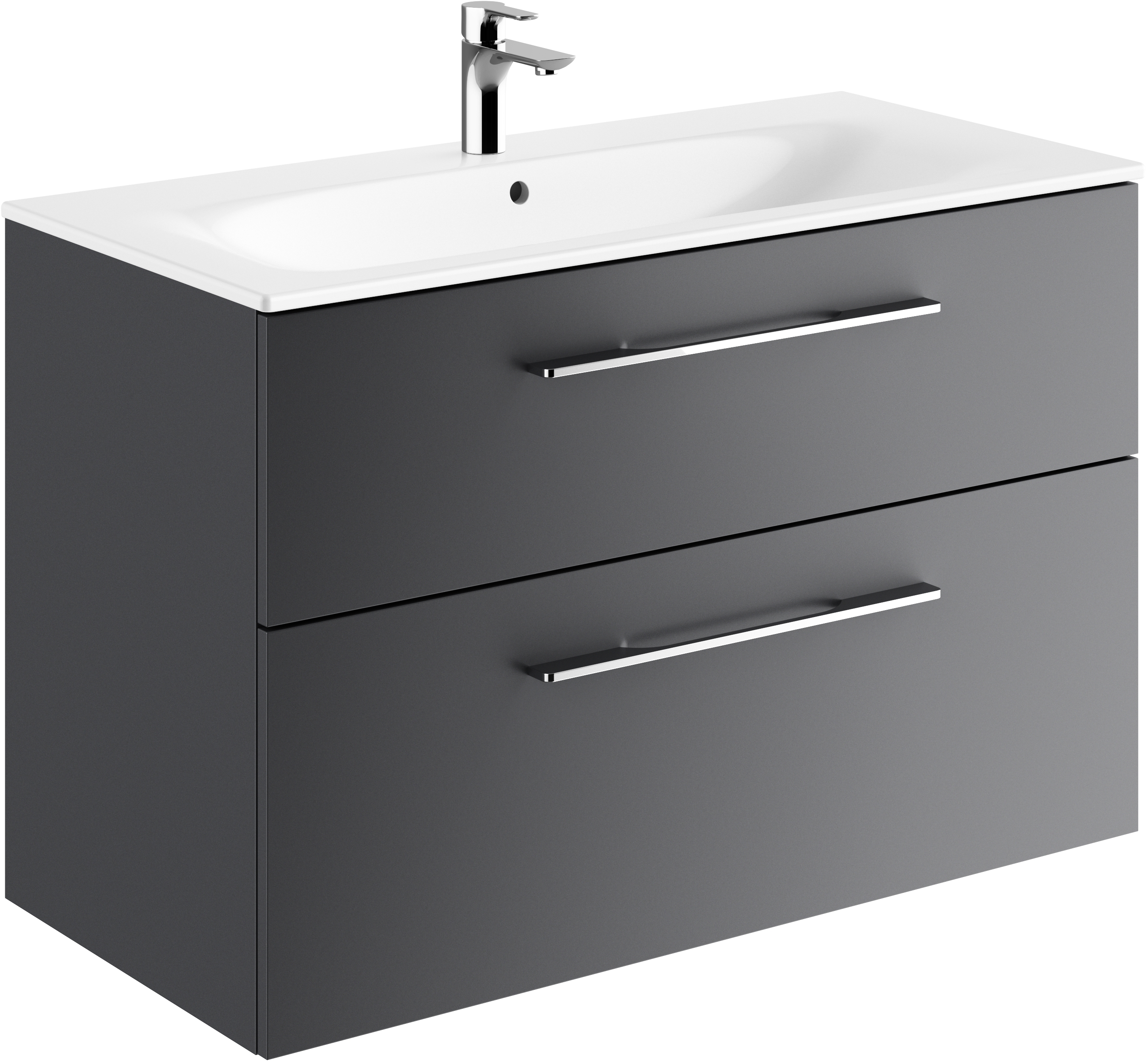 Geberit Selnova Square lavoar cu dulap 100 cm grafit 501.245.00.1