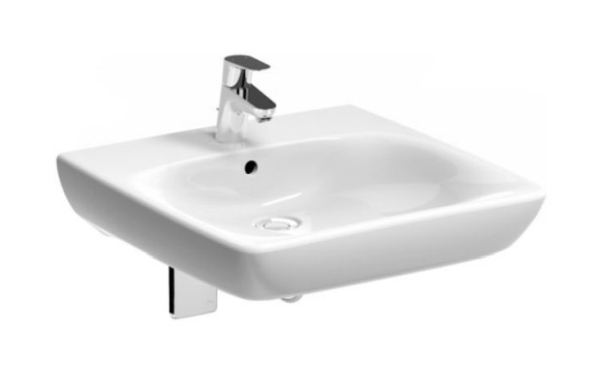 Geberit Selnova Compact lavoar 55x55 cm pătrat clasică pentru persoane cu dizabilități alb 501.461.00.7