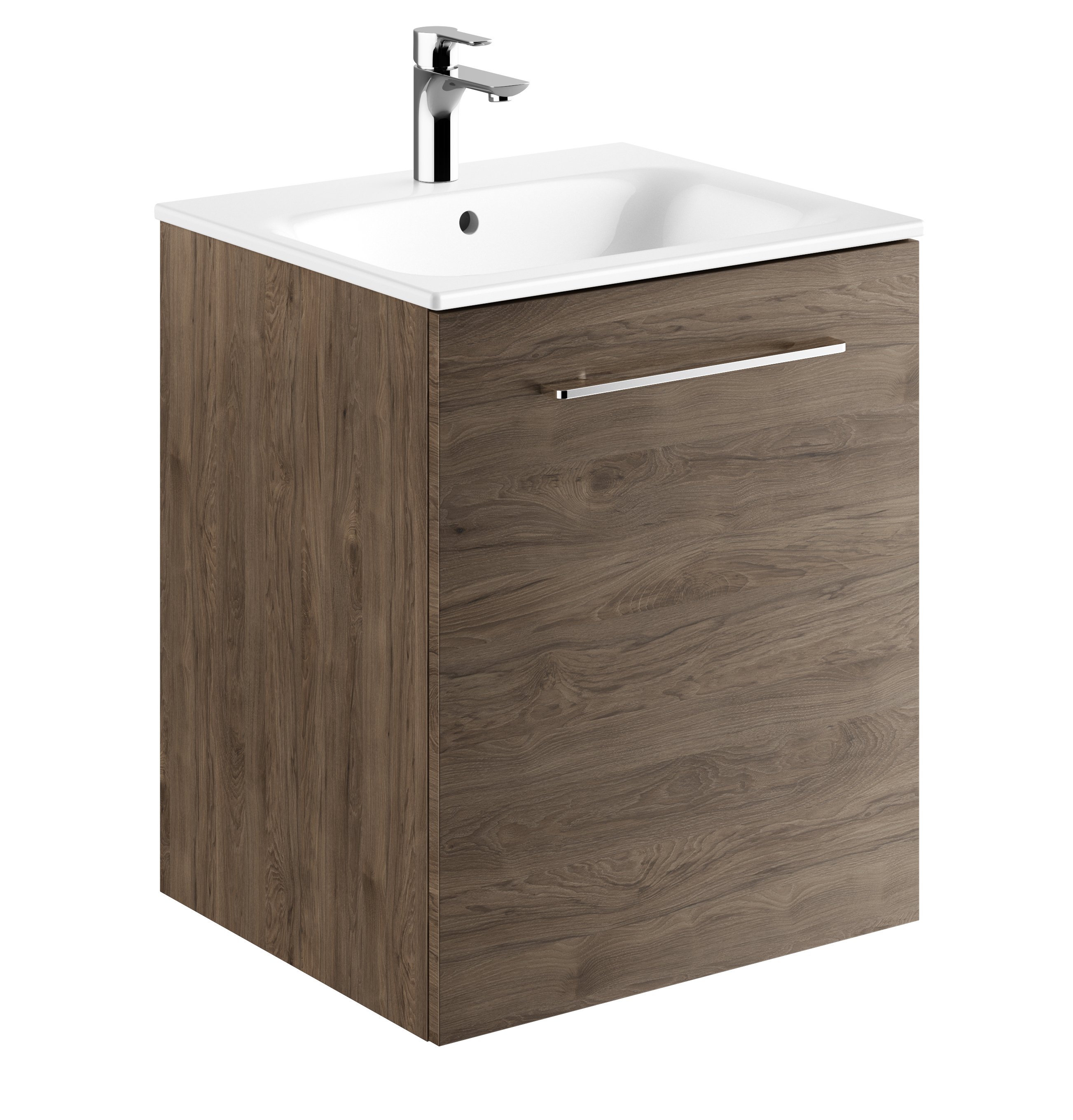 Geberit Selnova Square lavoar cu dulap 55 cm nucă 501.250.00.1