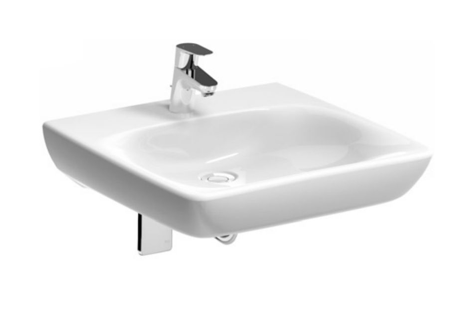 Geberit Selnova Comfort lavoar 55x55 cm pătrat clasică pentru persoane cu dizabilități alb 500.187.01.7