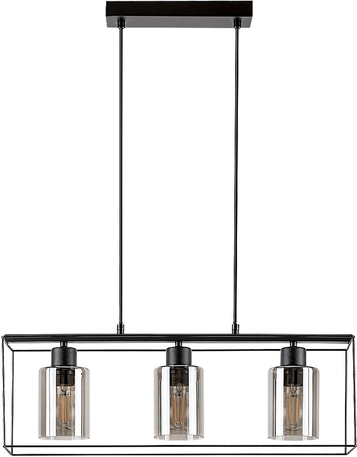 Rabalux Chadwick lampă suspendată 3x25 W negru-fumuriu 72033