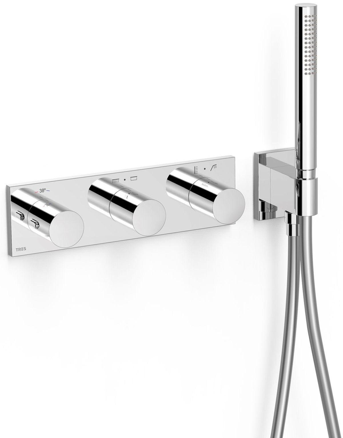 Tres B-System baterie cadă-duș ascuns cu termostat crom 30735401