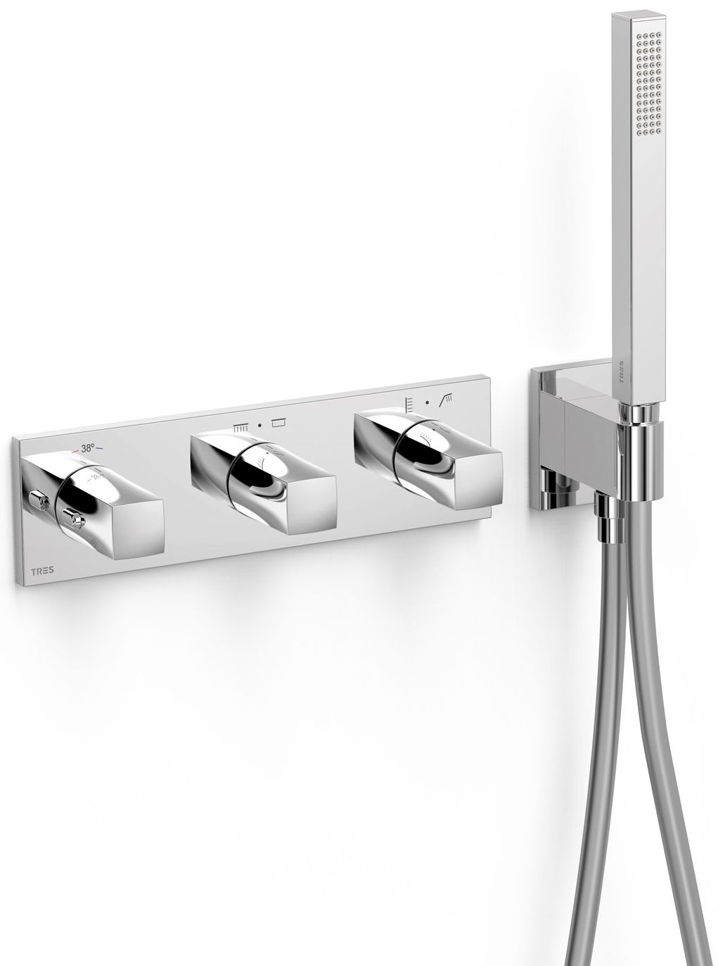 Tres B-System baterie cadă-duș ascuns cu termostat crom 30725401