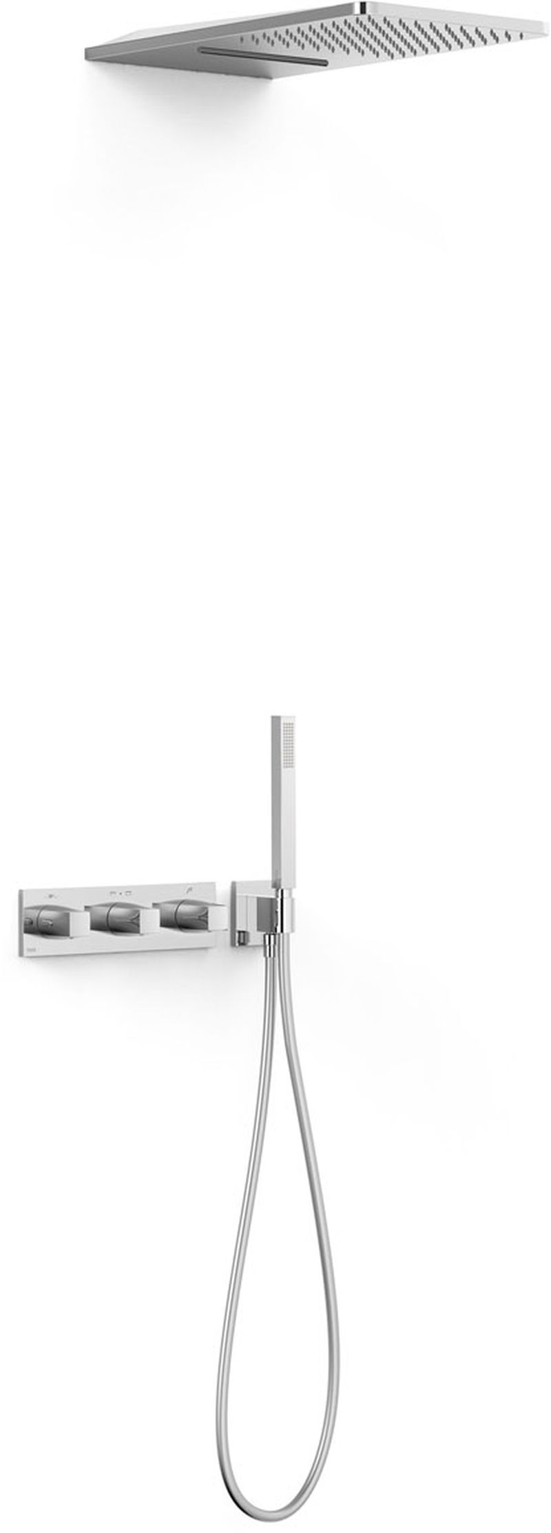 Tres B-System set de duș ascuns cu termostat cu duș de ploaie crom 30725305