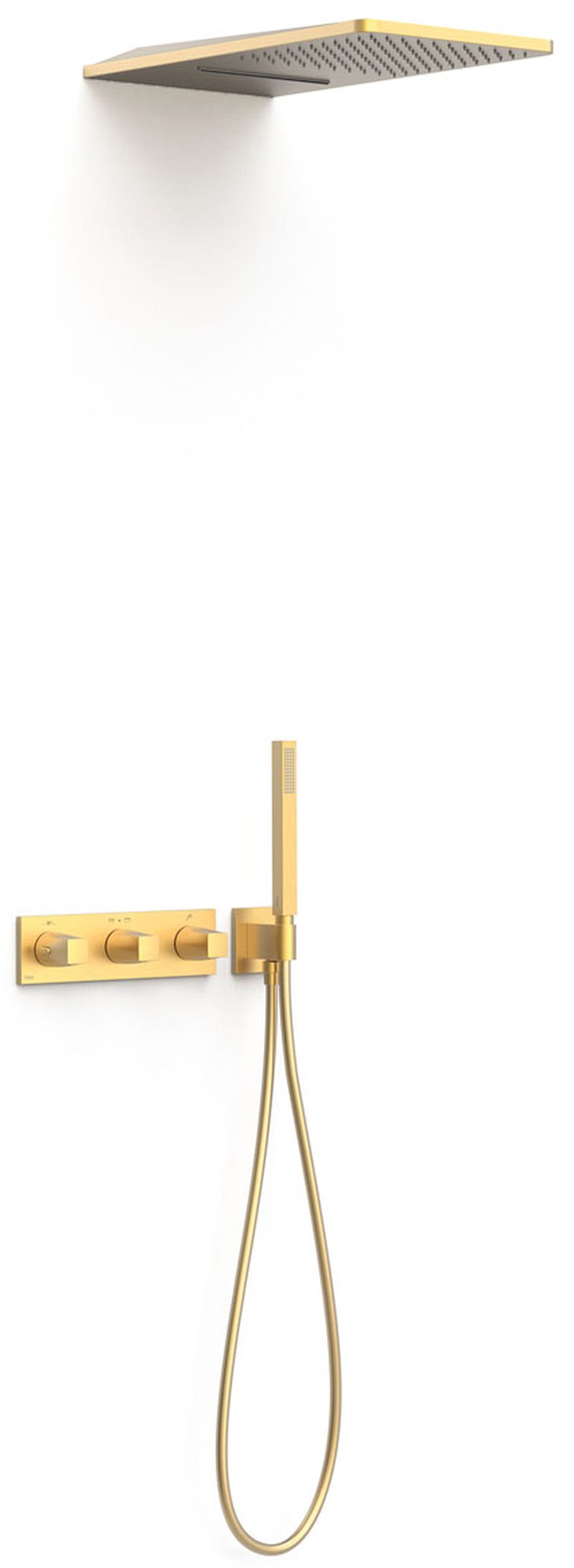 Tres B-System set de duș ascuns cu termostat cu duș de ploaie auriu 30725305OM