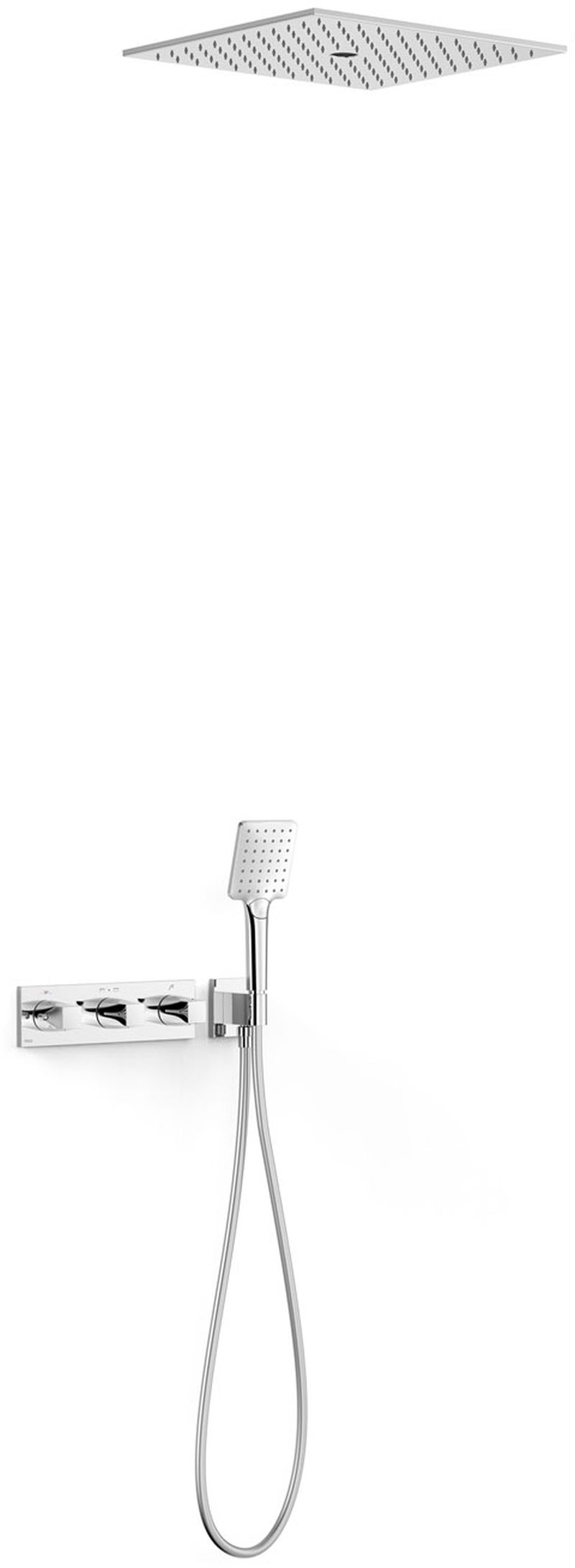 Tres B-System set de duș ascuns cu termostat cu duș de ploaie crom 30725306
